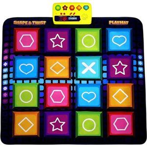 Shape & Twist Dance Mat | 3 Fun Educational Shape Games Mat for Kids Ages 4-8
